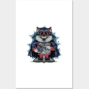 Halloween cat Posters and Art